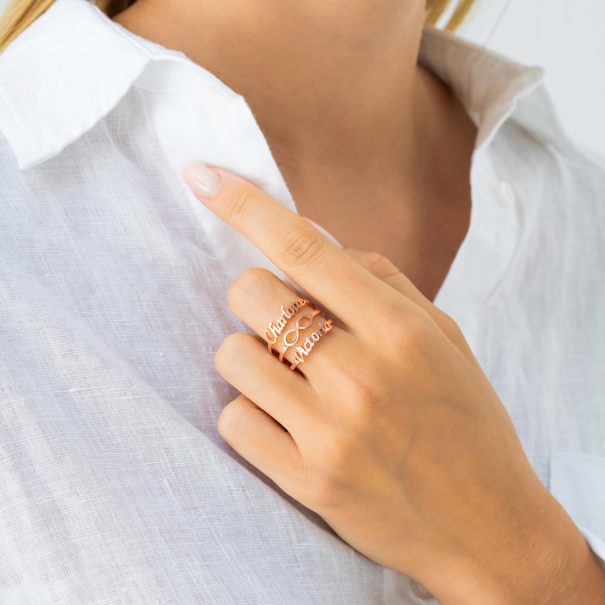 BAGUE INFINI AJUSTABLE 2 PRÉNOMS - Image 5
