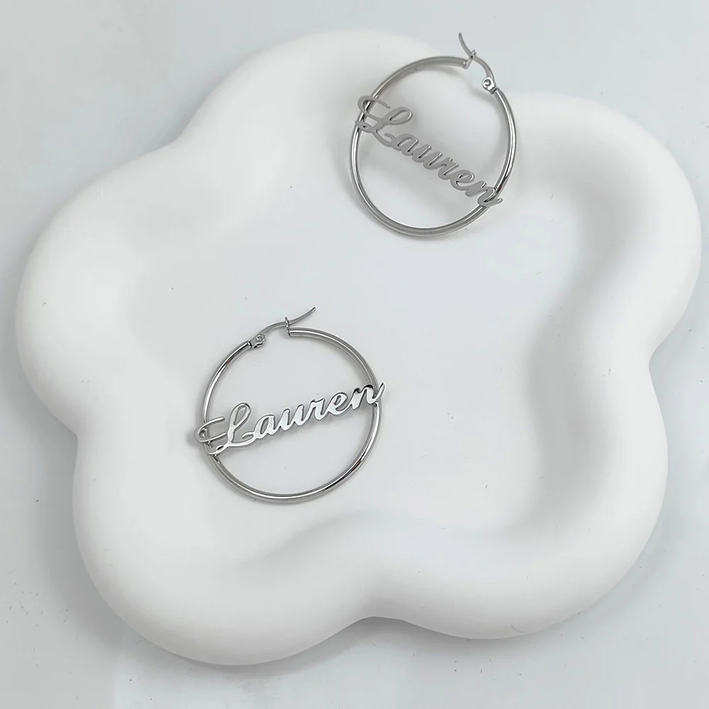 BOUCLES D'OREILLES CRÉOLES JUSQU'À 2 PRÉNOMS - Image 3