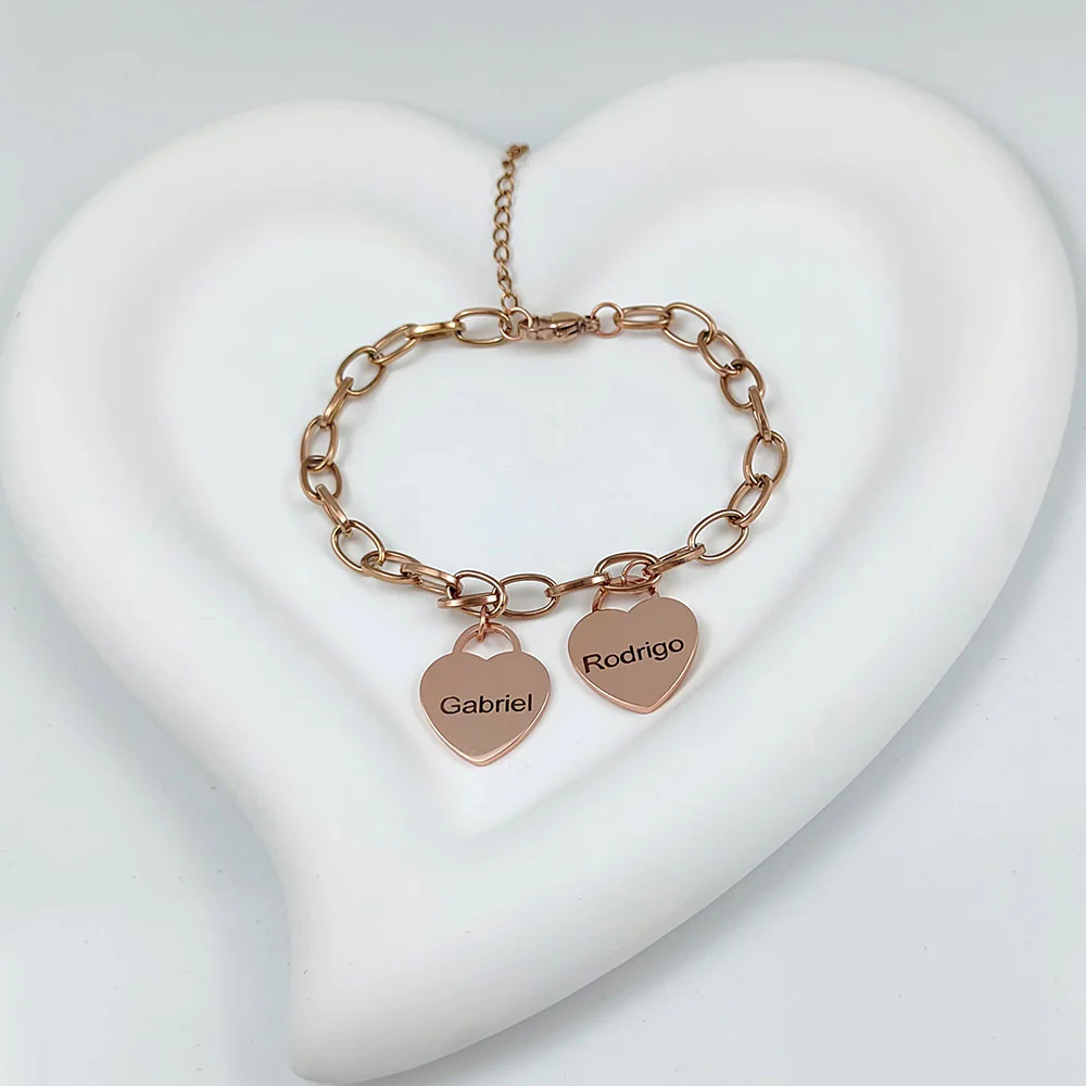 BRACELET COEURS JUSQU'À 7 PRÉNOMS - Image 3