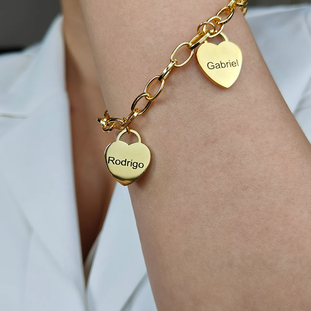 BRACELET COEURS JUSQU'À 7 PRÉNOMS - Image 4